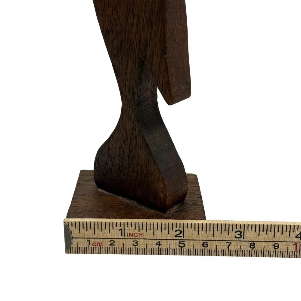 Hand-Carved Wooden Bird Figurine Vintage 8" Tall Decorative Sculpture With Base - Picture 3 of 9